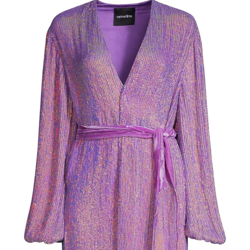 Retrofete Gabrielle Robe in Metallic Purple